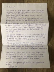 Brief einer Klientin