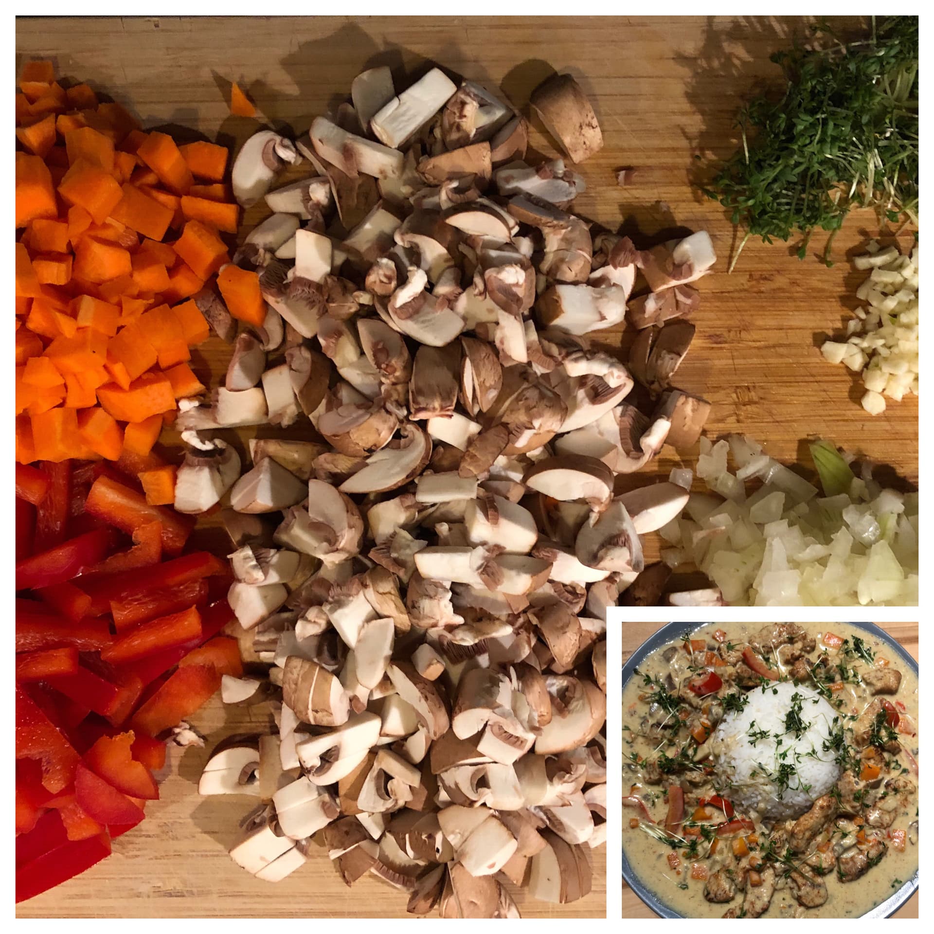 Titelbild für Champignon-Paprika-Geschnetzeltes