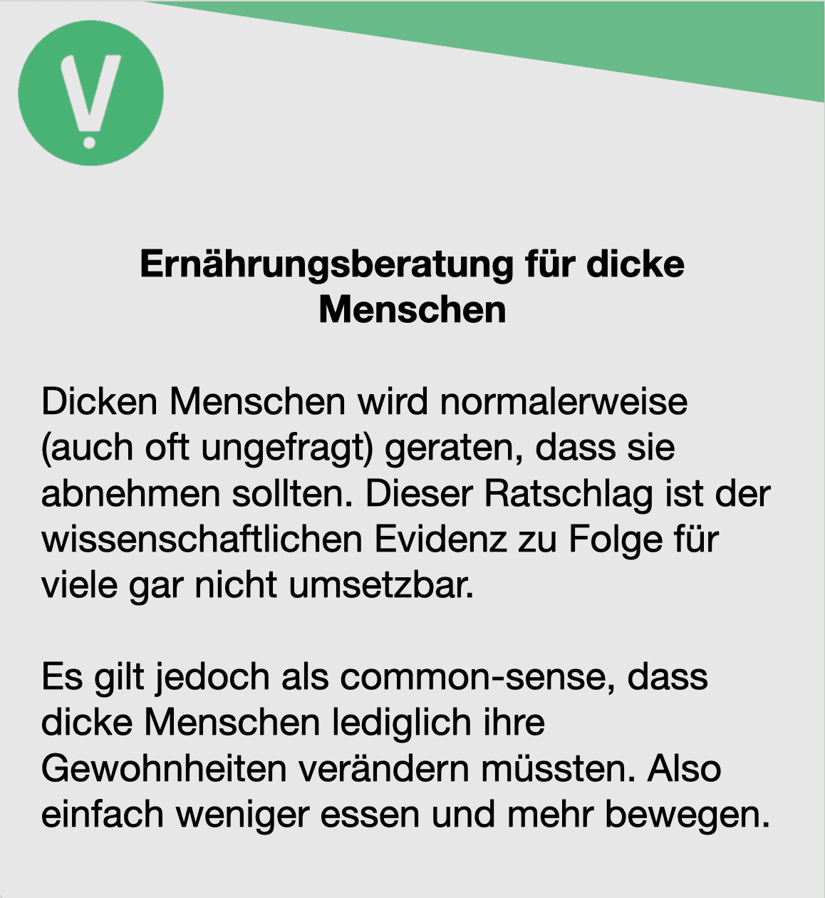 Titelbild für Dicke Menschen und Ernährung