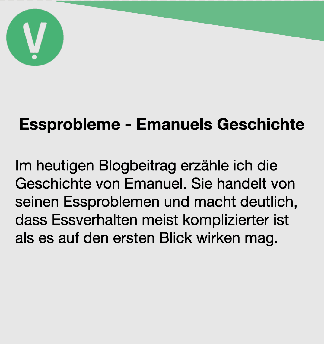 Titelbild für Essprobleme - Emanuels Geschichte