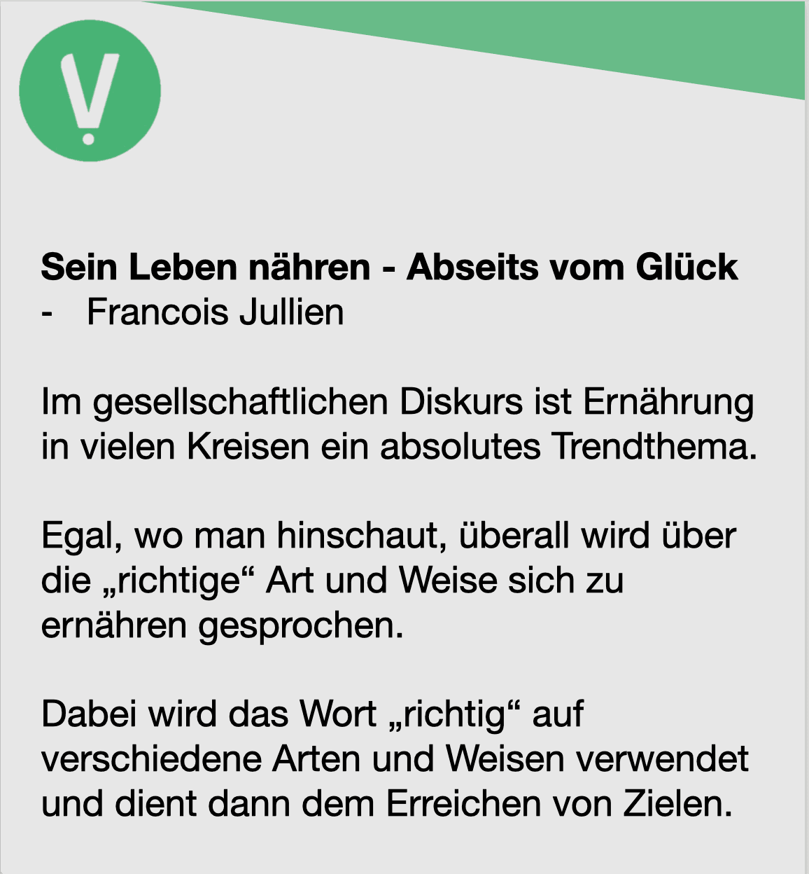 Titelbild für Sein Leben nähren