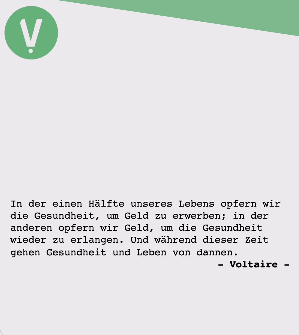 Titelbild für Voltaire zur Gesundheit